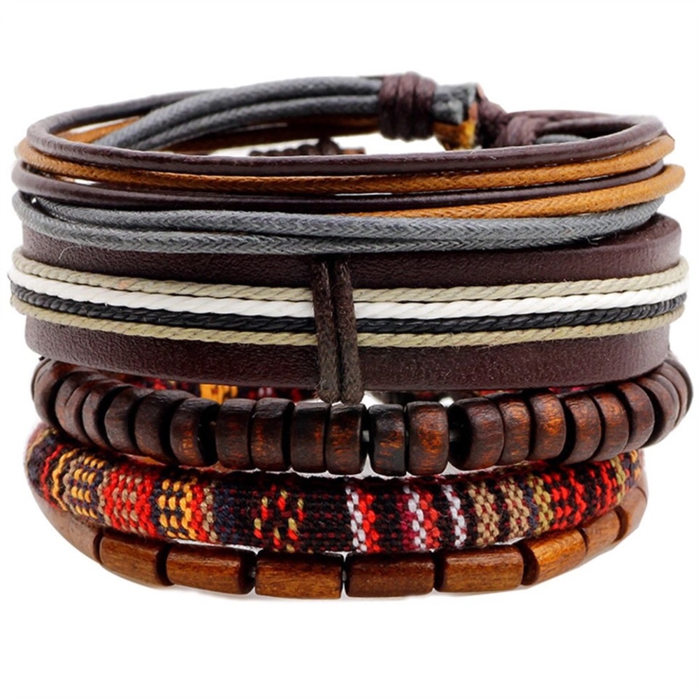 Ethnic 5 Pcs/set Wood Beads Bracelet